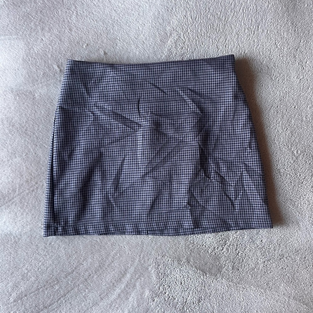 Urban Outfitters Grey and Black Checkered Mini Skirt